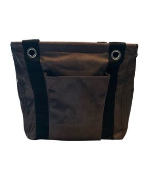 Thirty-One Distressed Chestnut Brown Black Handles Medium Utility Tote